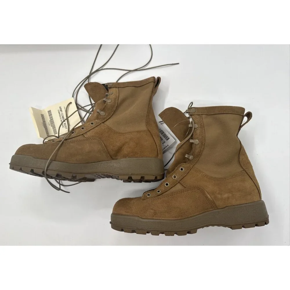 McRae Army Combat Boots Mens 11.5R Tan Leather Temp Weather Military Flight NEW